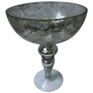 Mercury Glass Footed Bowl For Sale