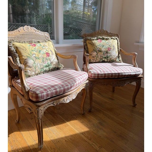 A Pair of Custom Scalamandre Botanical Pillows in Honey Mustard and Chocolate Brown For Sale - Image 11 of 11