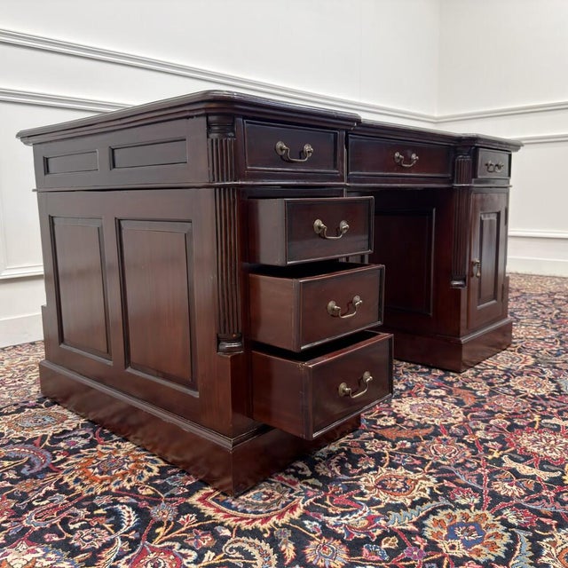 English Chesterfield Partner Desk For Sale - Image 13 of 18