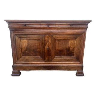 French 19th Century Louis Philippe Solid Walnut Two Door Buffet For Sale