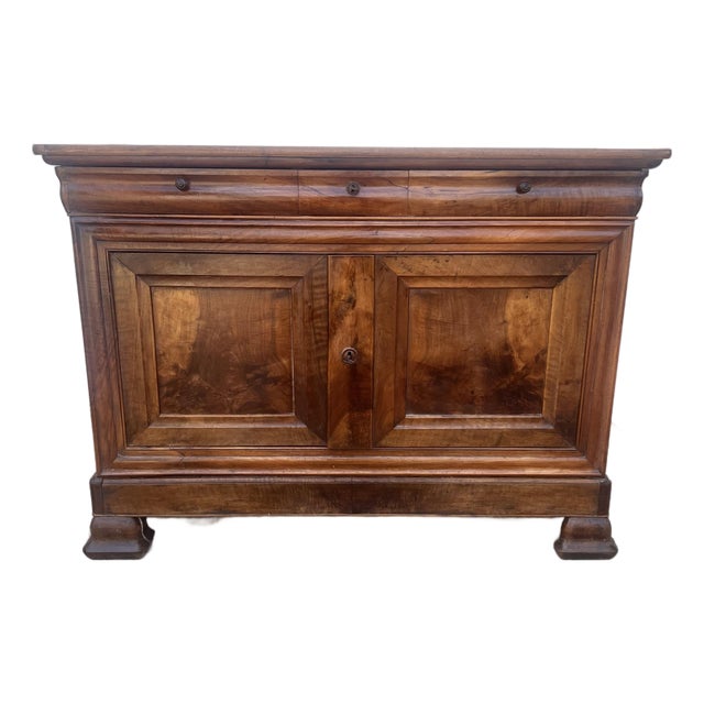 French 19th Century Louis Philippe Solid Walnut Two Door Buffet For Sale