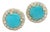 Natural Turquoise Diamond Stud Earrings 14k Yellow Gold 2.18 TCW Certified For Sale