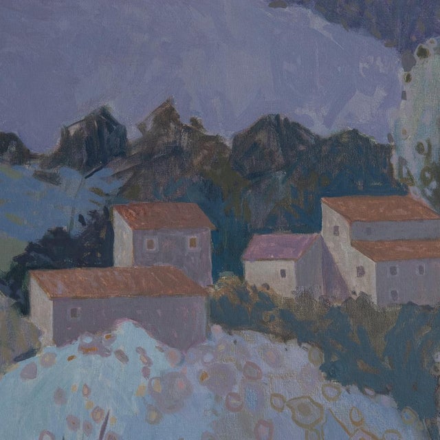 Garcia Pitarch, Large Modernist Village Landscape, 1950s, Oil on Canvas For Sale - Image 4 of 8