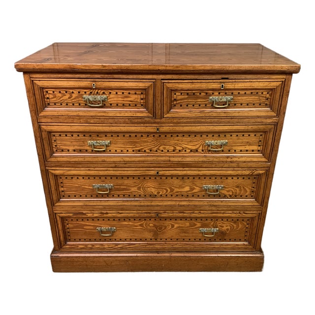 Aesthetic Period Pitch Pine Chest of Drawers, 1870s For Sale