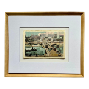 Paris - L Pont De La Concorde - Unique Cut and Woven Vintage Photo Postcards, Framed