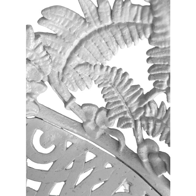 Pair of Antique White Cast Iron Garden Chairs For Sale - Image 11 of 11