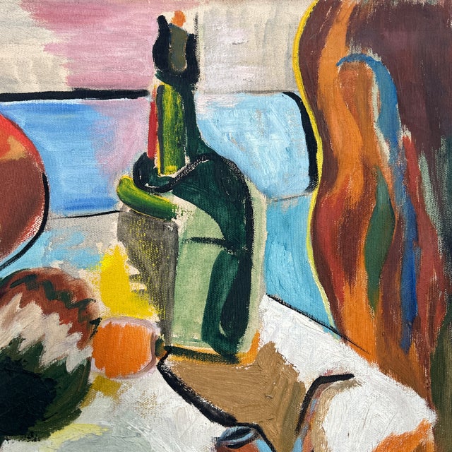 1940’s Original Modernist Expressionist Still Life Painting For Sale - Image 4 of 6