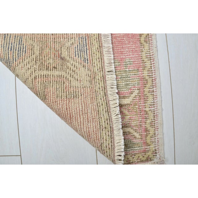 1960s 1960s Outdoor Pink Color Handmade Small Rug For Sale - Image 5 of 6