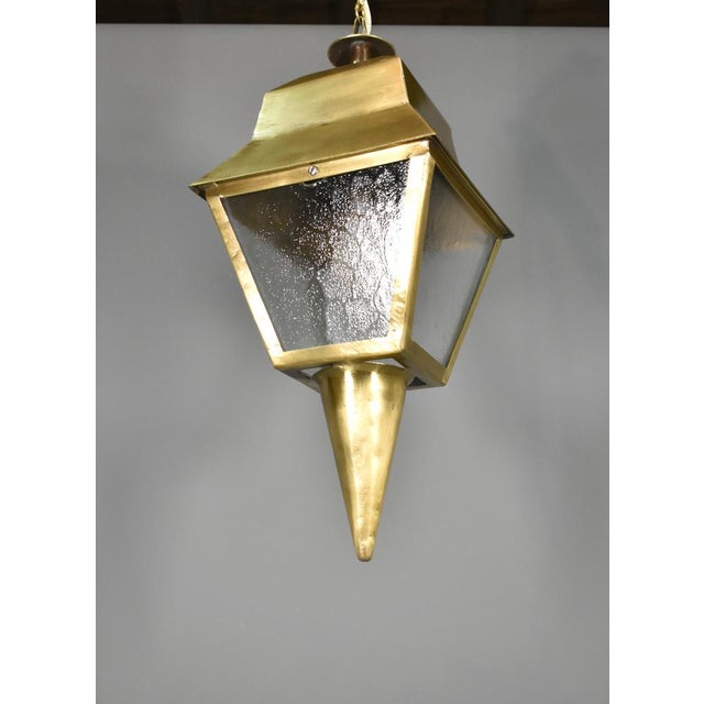 Metal Antique French Exterior Bronze Lantern, 1890s For Sale - Image 7 of 16