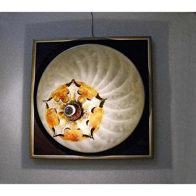 Mid-Century Modern Italian Handmade & Sculptural Wall Panel Light, 1970s For Sale - Image 3 of 9