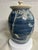 1988 Turn & Burn Seagrove Nc Hand-Carved Blue Stoneware Covered Jar For Sale - Image 4 of 11
