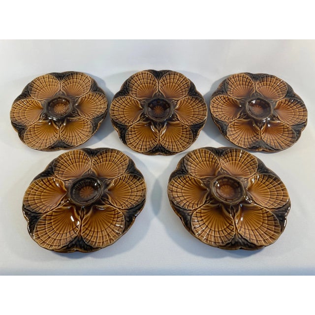 Mid 20th Century French Faience Sarreguemines Oyster Plate For Sale - Image 9 of 12