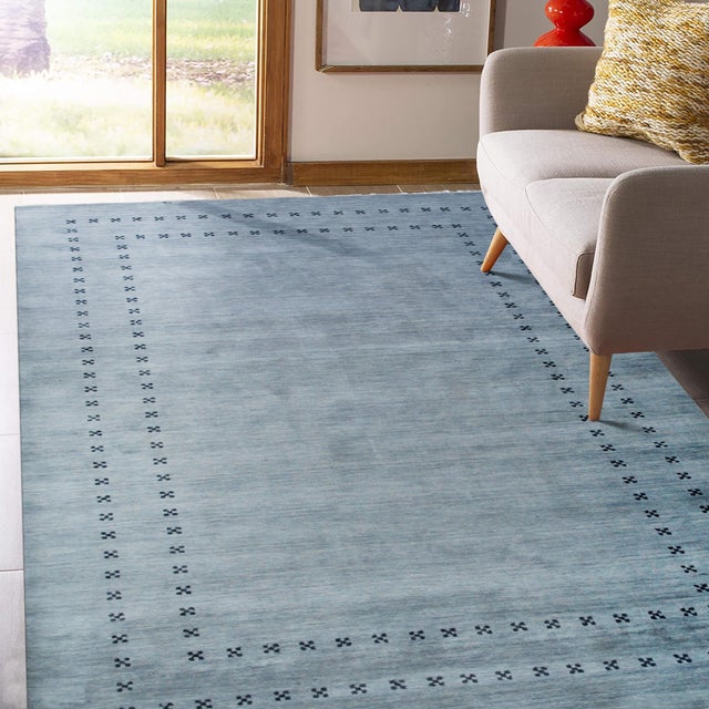 5x8 Jasmine Alluring Gray Solid Open Modern Handmade Wool Carpet Rug For Sale - Image 9 of 9