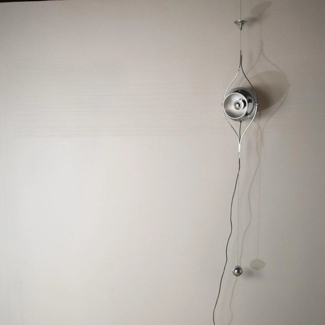 Reggiani Steel Pendant Lamp by Goffredo Reggiani, 1960s For Sale - Image 4 of 8