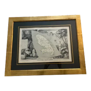 Antique Map Dated 1854 - Martinique by Victor Levasseur-Laguillermie Cartographer, Robert Bonheur-Lemerciier Artist