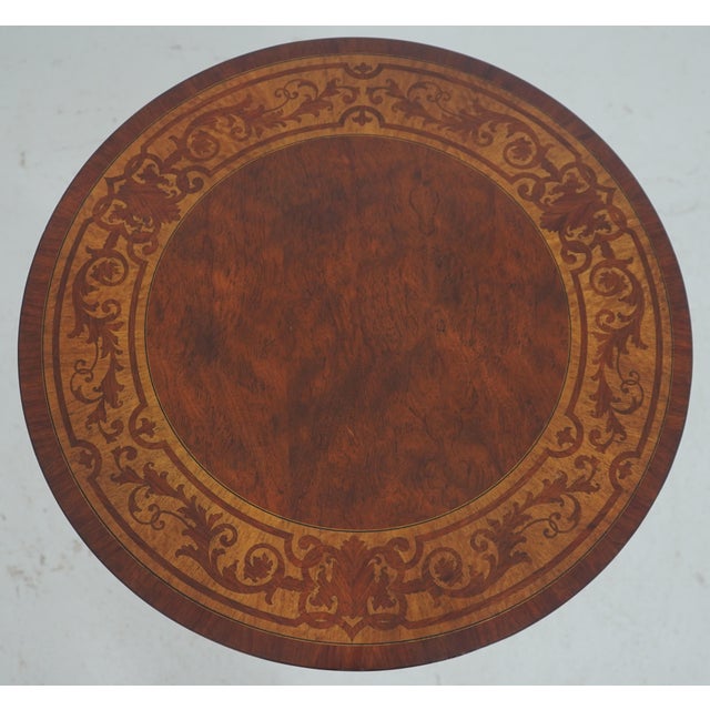 Neoclassical Theodore Alexander Round Inlaid Neoclassical Lamp Table For Sale - Image 3 of 14