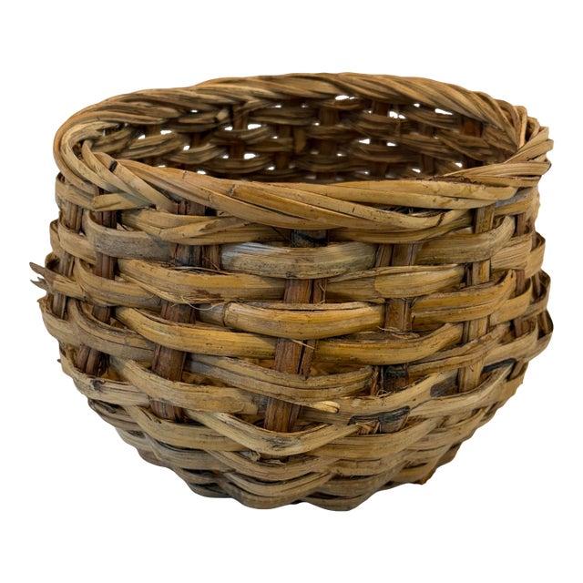 Vintage Wicker Planter Basket For Sale
