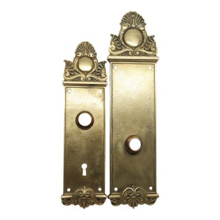 Mid 20th Century Yale & Towne Pair of Decorative Entry Plates For Sale