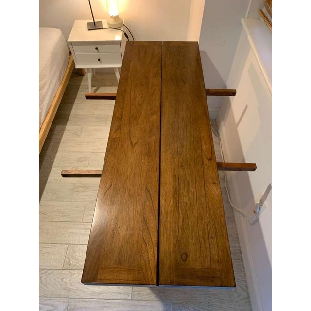 English Oak Flip Top Dining Table. Extends in width rather than length. Can also be used as a console or sideboard, or as...