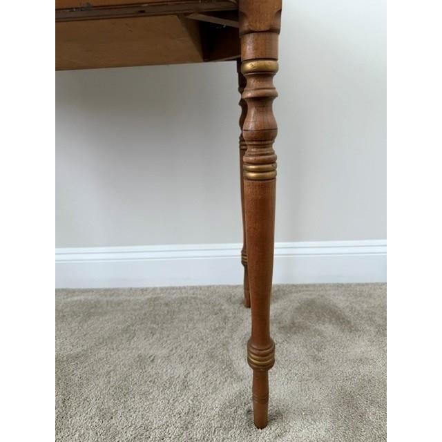 Mid-Century L. Hitchcock Stenciled Writing Desk & Matching Caned Bench – 2-Piece Set For Sale - Image 10 of 16