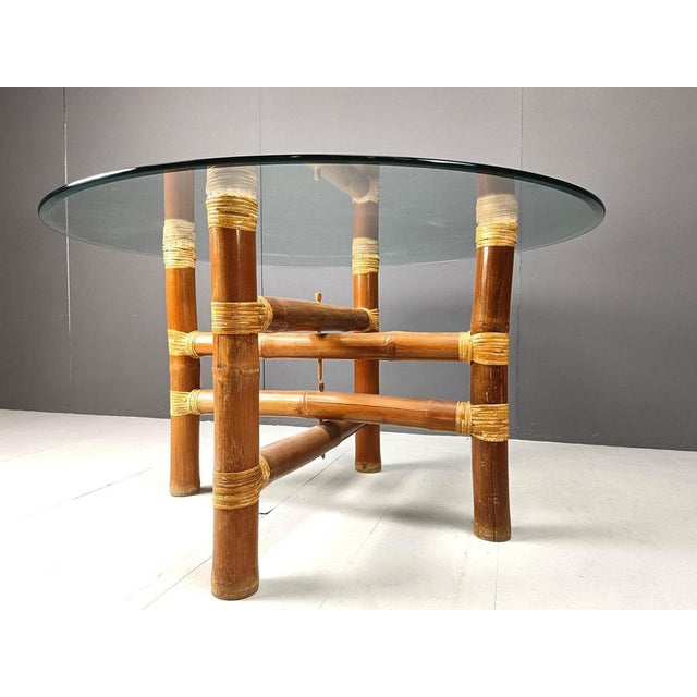 Vintage Bamboo Dining Table, 1970s For Sale - Image 8 of 11