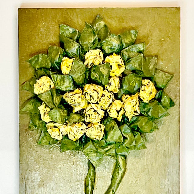 1970s Vintage Boho Chic Folk Art Paper Mache’ Flora Tree Wall Sculpture For Sale - Image 4 of 11