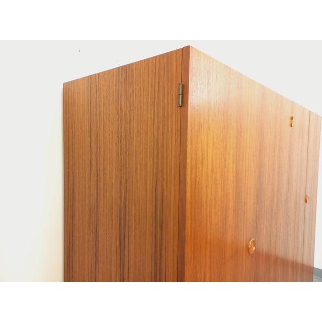 Wood Vintage Scandinavian Style Teak Wardrobe, 1960s For Sale - Image 7 of 17