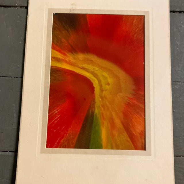 3 original 4.5 x 6.5 spin art paintings in original mats 7 x 9.5