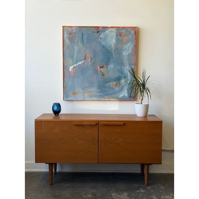Brown Vintage Teak Compact Cabinet For Sale - Image 8 of 11