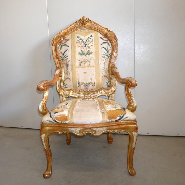 Antique 15th Century Venetian Lacquered and Gilded Armchair For Sale - Image 18 of 18