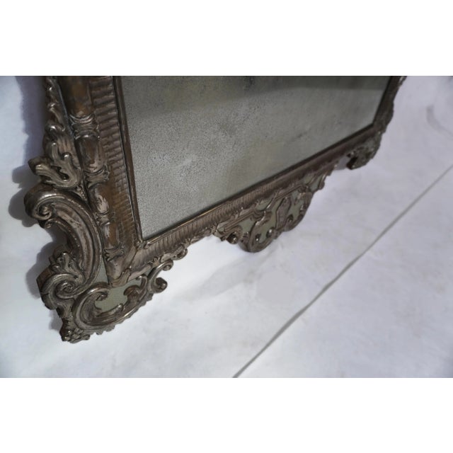 Silver 19th Century Hand Hammered Repousse Framed Mirror by Melissa Levinson For Sale - Image 8 of 8