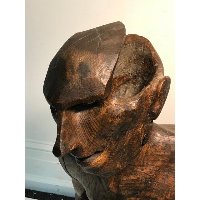 Modern 1980s Sycamore Wood Sculpture of a Man's Figure For Sale - Image 3 of 9