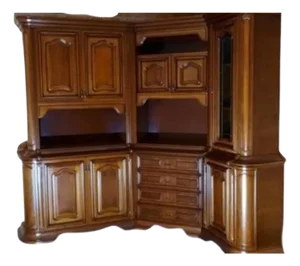 Massive Corner Cabinet Library
