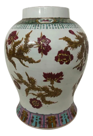 19th Century Famille Rose Ching Dynasty Temple Jar