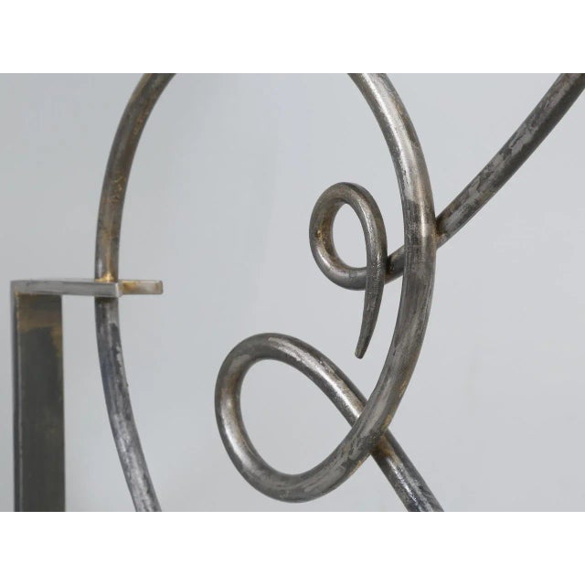 Gray Hand-Forged Steel Fireplace Screen For Sale - Image 8 of 13
