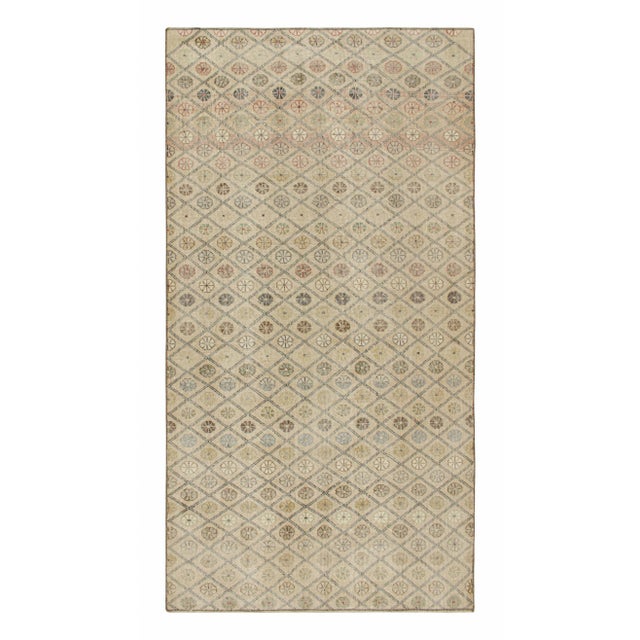 Beige 1960s Vintage Zeki Müren Rug in Beige With Lattice and Floral Patterns, by Rug & Kilim For Sale - Image 8 of 8