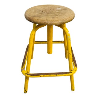 Vintage French Workshop Stool, 1950s For Sale