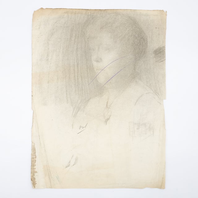 Academic Male Figure Study and Seated Male Nude - Brown C. 1915 For Sale - Image 15 of 18