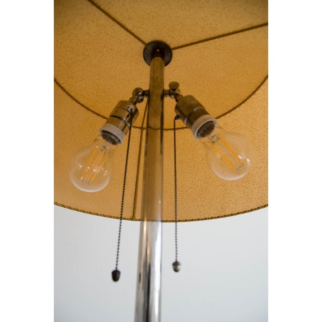 Bauhaus Nickel and Glass Floor Lamp with Side Table, 1930s For Sale - Image 10 of 14
