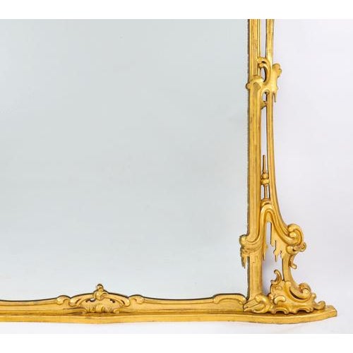 Large Antique 19th Century Rococo Revival Giltwood Wall Mirror, 1850s For Sale - Image 6 of 12