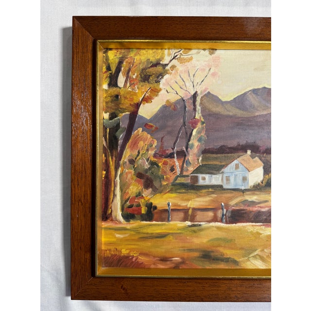 Mid 20th Century American Landscape Still Life Original Oil Paintings, a Pair For Sale - Image 13 of 15
