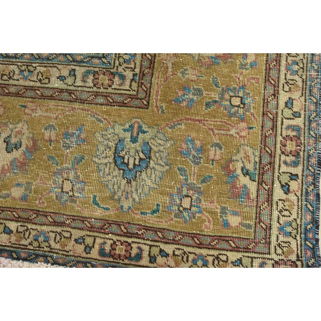 Tabriz Rug 8’6” X 11’5” Red Wool Vintage Distressed Hand-Knotted Carpet For Sale - Image 4 of 15