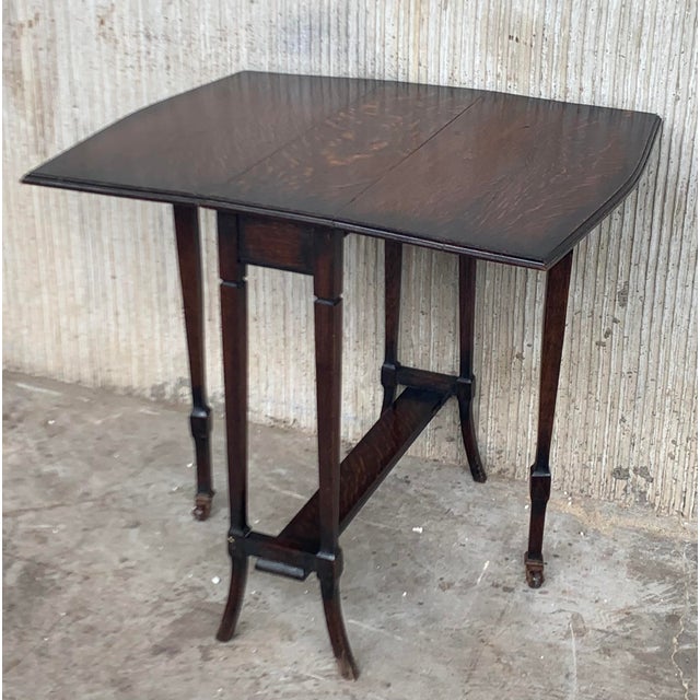 Victorian 19th Victorian Gateleg Folding Side Table For Sale - Image 3 of 10