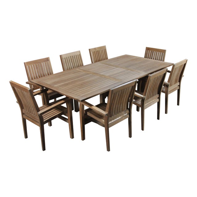 Teak Dining Table And Eight Chairs Chairish