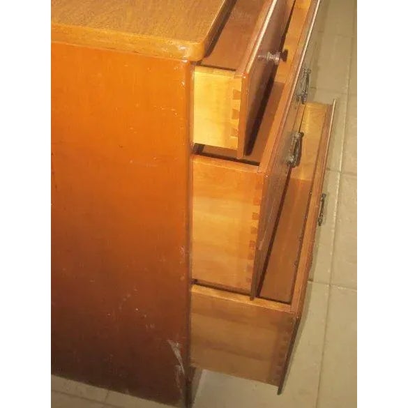 1960s Ethan Allen Early American Maple and Birch Student Desk 4 Drawer For Sale In Naples, FL - Image 6 of 12