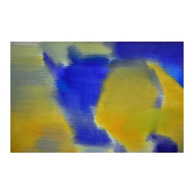 Abstract 1980s "Sunrise Glow on the Bay" Abstract Acrylic Painting For Sale - Image 3 of 4