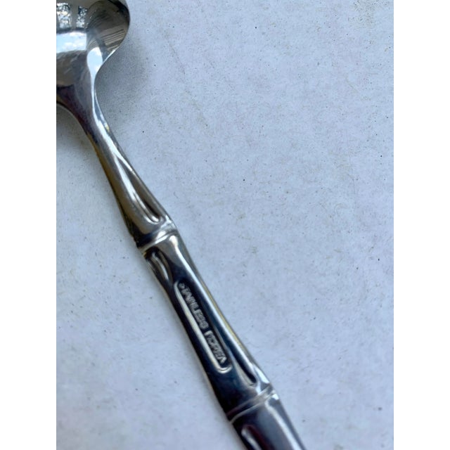 1970s Faux Bamboo Vintage Stainless Steel Teaspoons Set of 12 For Sale - Image 4 of 5