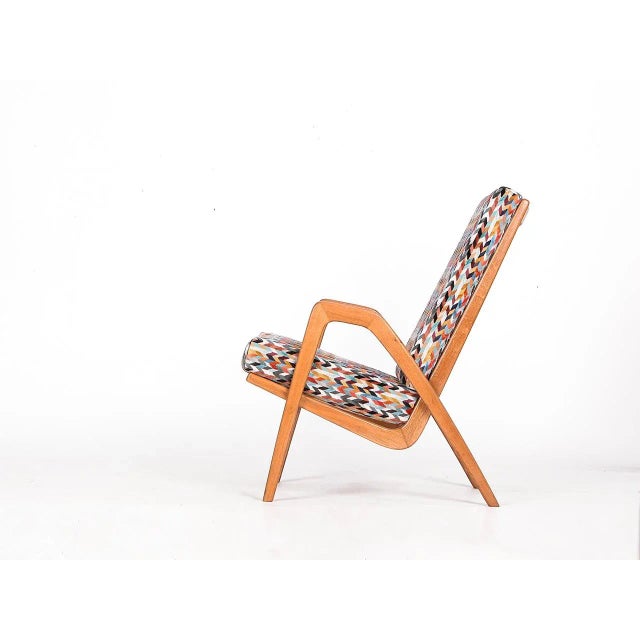 Brown Mid-Century Armchair by Jan Vanek for Uluv, 1960s For Sale - Image 8 of 10