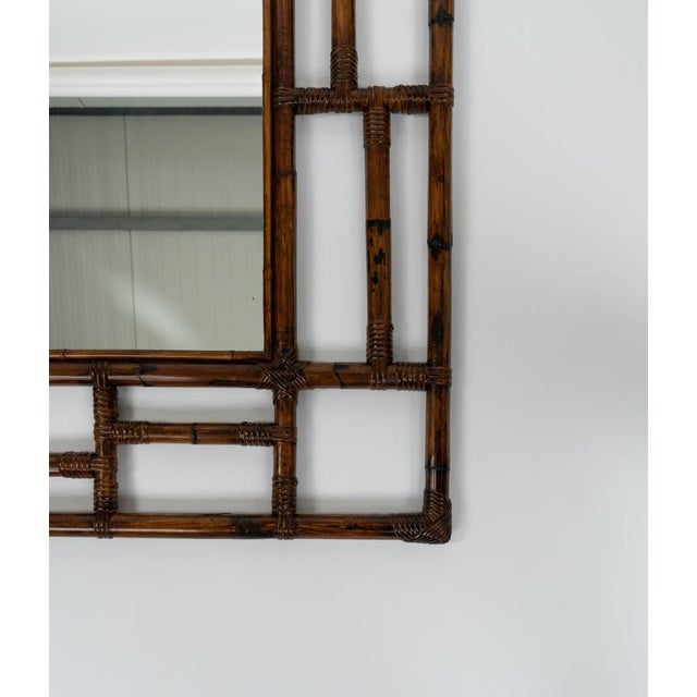 Mid-Century Modern Rectangular Mirror in Rattan and Bamboo, 1970s For Sale - Image 6 of 13