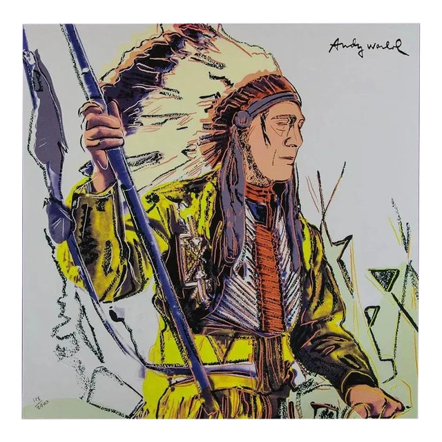 1986 Carnegie Museum of Art AfterAndy Warhol „War Bonnet Indian" Lithograph For Sale